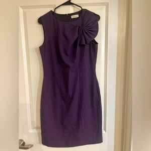 Calvin Klein purple sheath dress with floral front detail